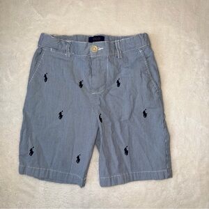 Polo Ralph Lauren Embroidered Logo Blue Striped  Shorts Boys EUC 5